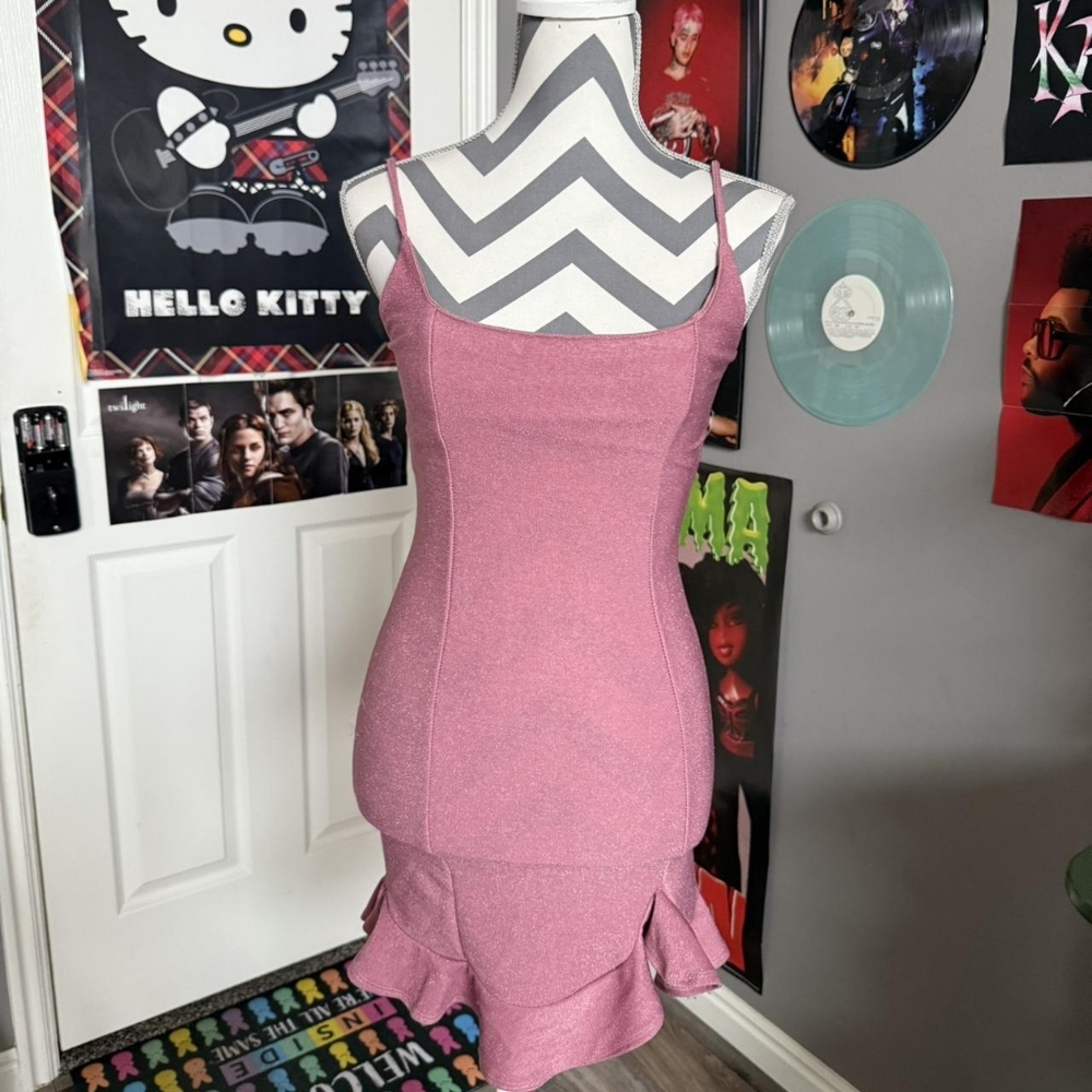 Lucy in the Sky Pink Ruffle Mini Dress
